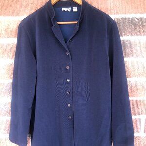 Chico's blue novelty Duster Button Cardigan Size 3 / XL